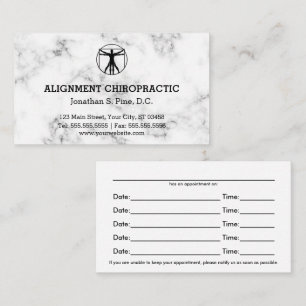 Marble Background Chiropractic Appointment Cards
