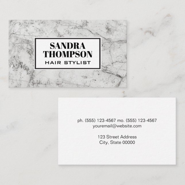 Marble Background | Modern Simple Business Card (Front/Back)