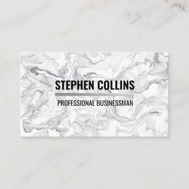 Marble Background | Modern Stylish Business Card (Front)