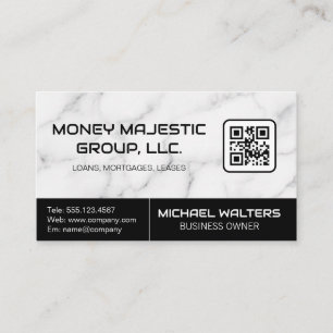Marble Background   QR Code Business Card