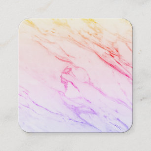 Marble Background Rainbow Ipanema Square Business Card