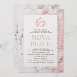Marble Baptism Invitation