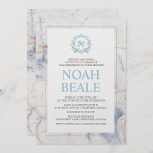Marble Baptism Invitation