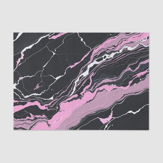 Marble Black and Pink Tissue Paper (Front)