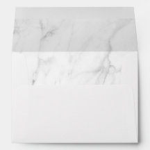 Marble Black and White Lined Wedding Envelope
