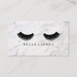 Marble Black Eyelash Luxury Beauty Business Card