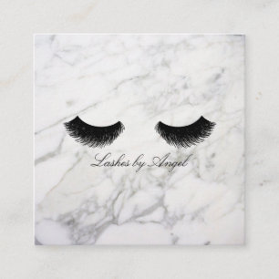 Marble Black Eyelash Luxury Beauty Business Card