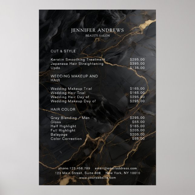 Marble, Black-Gold, Salon Poster (Front)