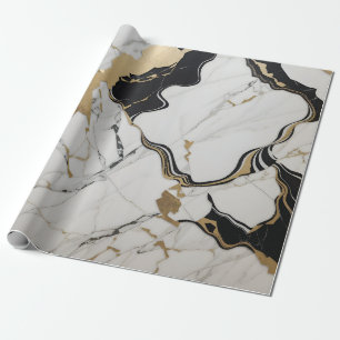 marble Black / gold Wrapping Paper