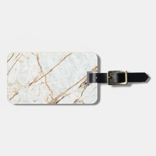 Marble (Black & White) Luggage Tag (Front Horizontal)