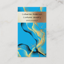 Marble blue gold liquid lights ink wave smoke chic