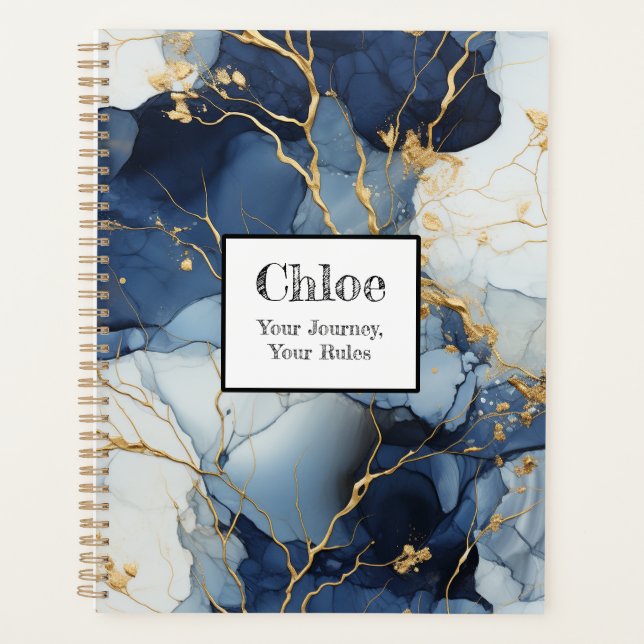 Marble Blue&Gold Your Journey, Your Rules Planner (Front)