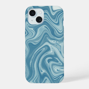 Marble blue iPhone 15 case