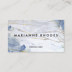 Marble Blue Leather Texture Business Card