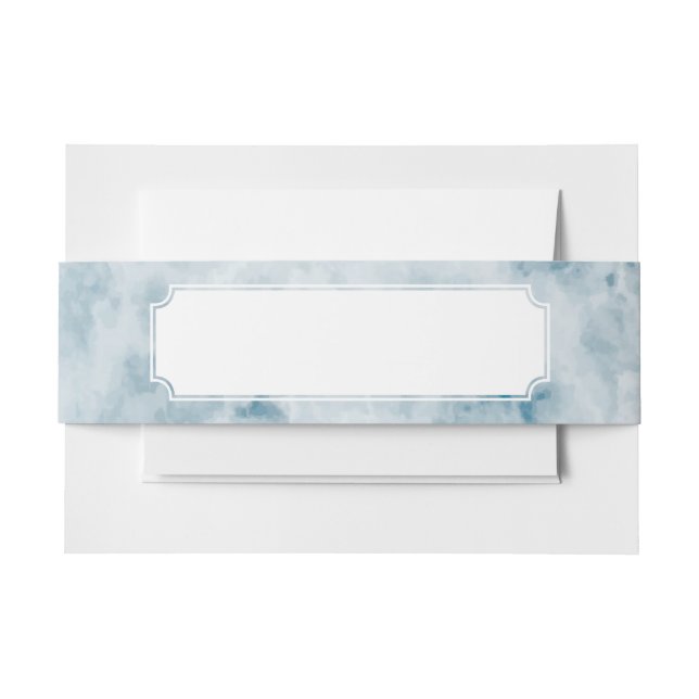 Marble Blue Texture Background Invitation Belly Band (Front Example)