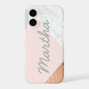 Marble blush pink grey and rose gold