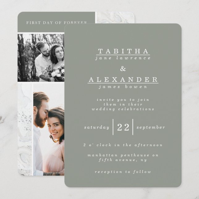 MARBLE BOXES WEDDING INVITATION (Front/Back)