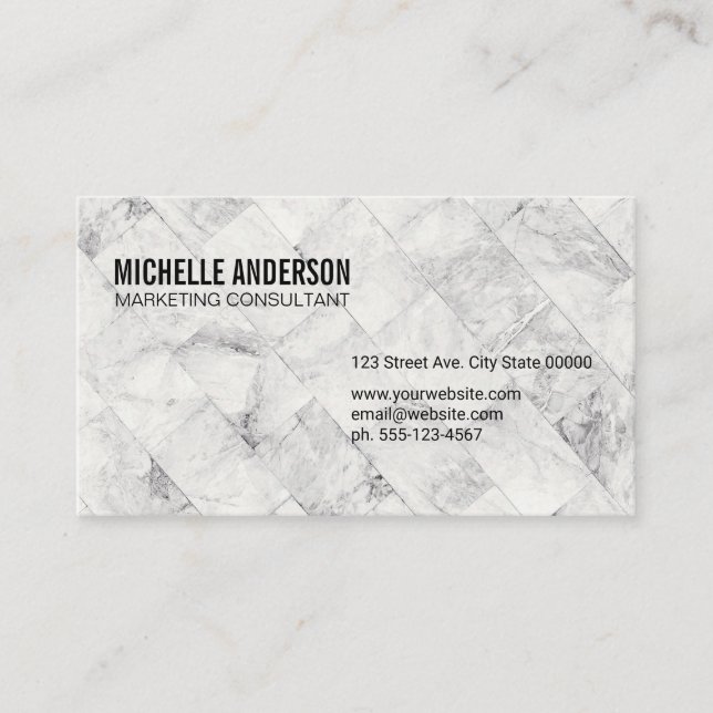 Marble Brick Background Business Card (Front)