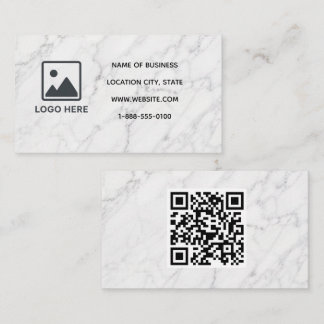 Marble Business Card with QR Code Template