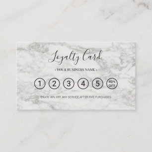 Marble Business Logo Professional Loyalty Card