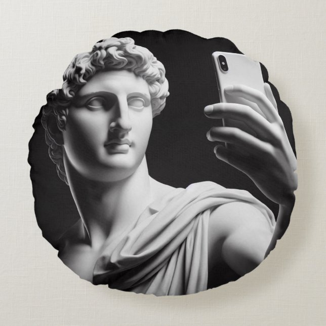 Marble bust round cushion (Front)
