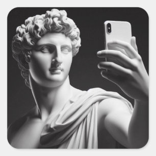 Marble bust square sticker
