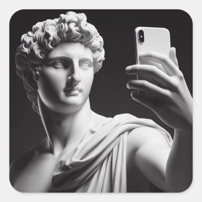 Marble bust square sticker (Front)