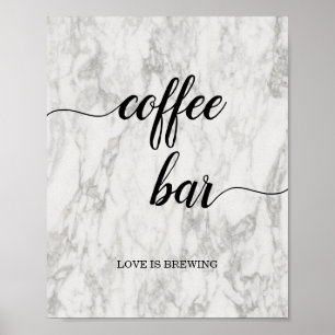 Marble Calligraphy Script Coffee Bar Wedding Sign