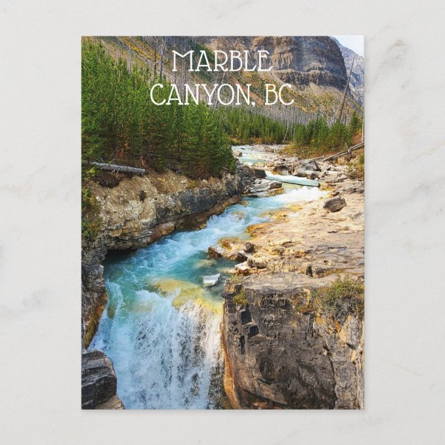 Marble Canyon Scenic Waterfall in Kootenay Park BC Postcard (Front)