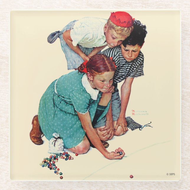 Marble Champion Glass Coaster (Front)