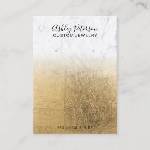 Marble chic gold foil jewelry earring display business card