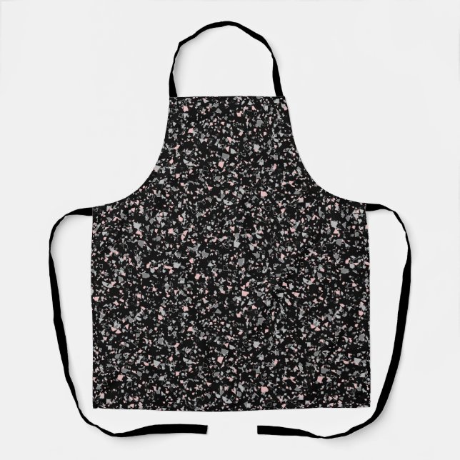 Marble chips stone shapes pieces abstract textured apron (Front)