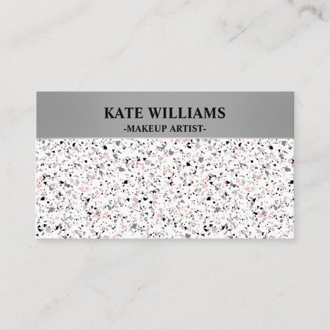 Marble chips stone shapes pieces abstract textured business card (Front)