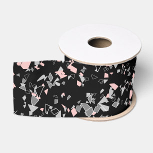 Marble chips stone shapes pieces abstract textured grosgrain ribbon