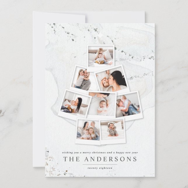 Marble Christmas tree multi photo holiday (Front)