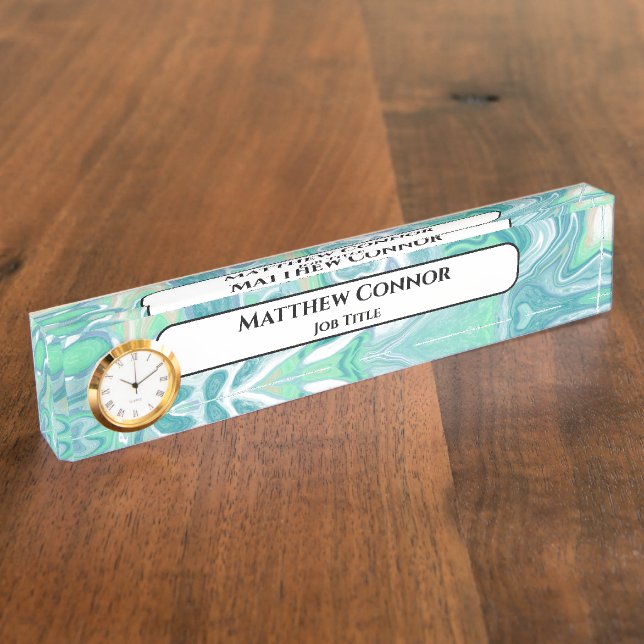 Marble Classy Modern Personalised     Nameplate (Side)