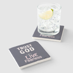 Marble Coaster gifts Trust God Live Fearless