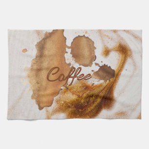 Marble Coffee Stain Aesthetic Kitchen Towel