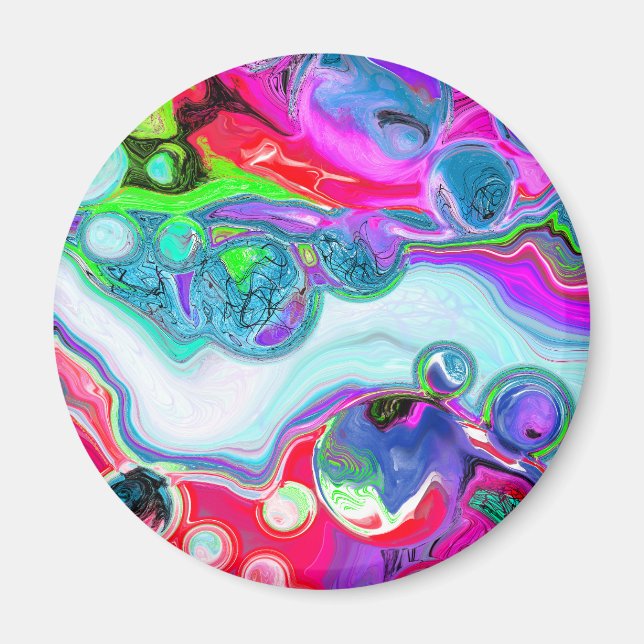 Marble Colorful Fluid Art  Magnet (Front)