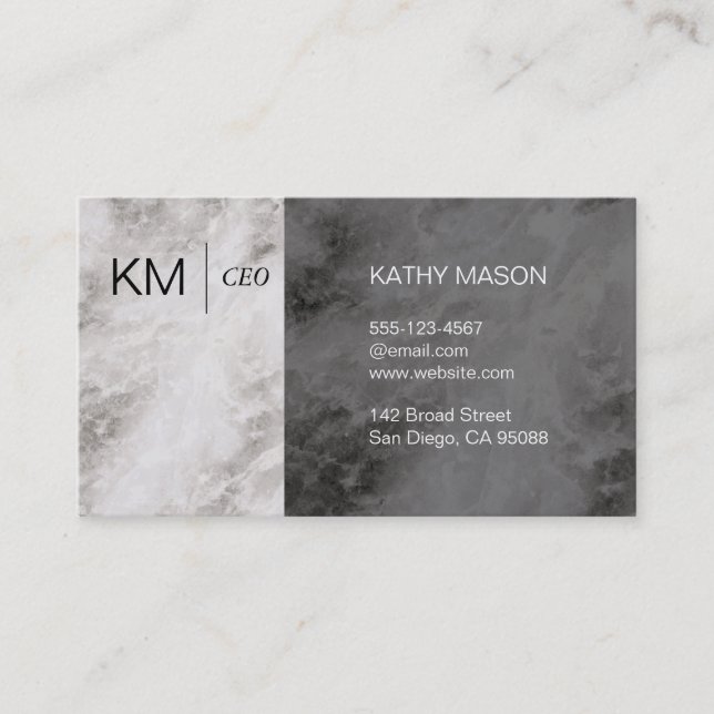 Marble Colour Block Business Card (Front)