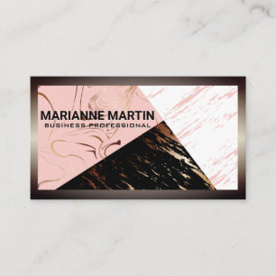 Marble Colour Blocks   Metal Border Business Card