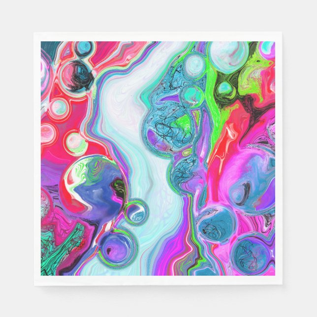 Marble Colourful Fluid Art    Napkin (Front)