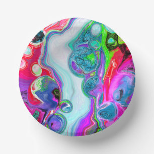 Marble Colourful Fluid Art   Paper Plate