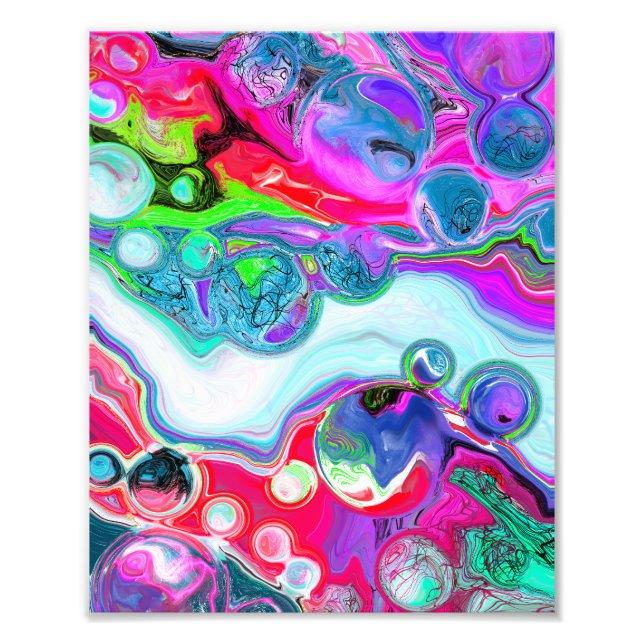 Marble Colourful Fluid Art    Photo Print (Front)