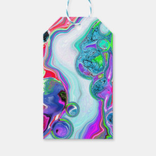 Marble Colourful Fluid Art To and From Gift Tags