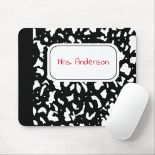 Marble Composition Notebook Personalised Mouse Mat