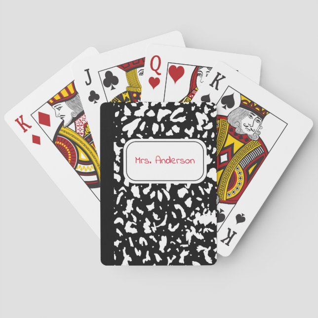 Marble Composition Notebook Personalised Playing Cards (Back)