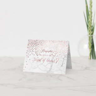 Marble+Confetti Will You Be My Maid of Honour Invitation