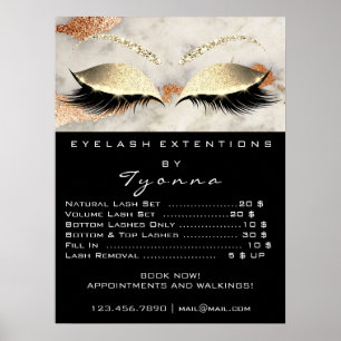Marble Copper Grey Makeup Eyes Lashes Prices Poster