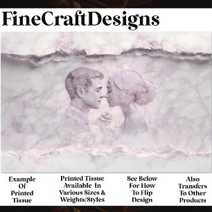 Marble Couple With Rose Carving X2 Decoupage Tissue Paper